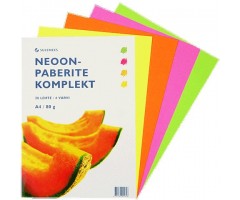 Neoonpaberid A4 - 20 lehte, 4 värvi